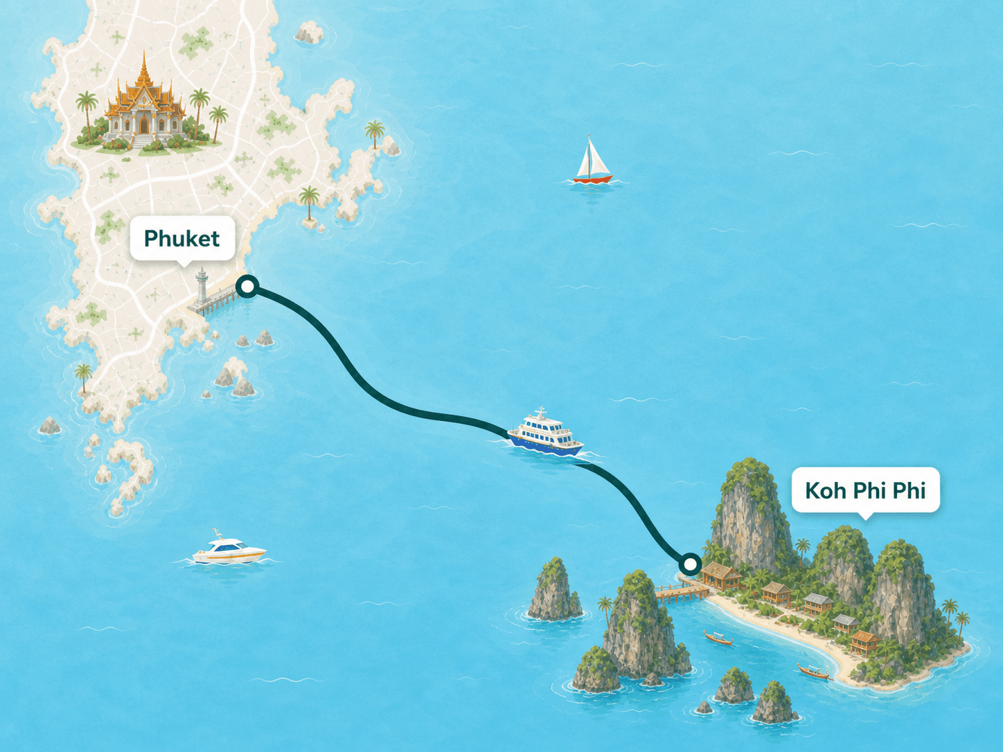 Koh Phi Phi to Phuket route